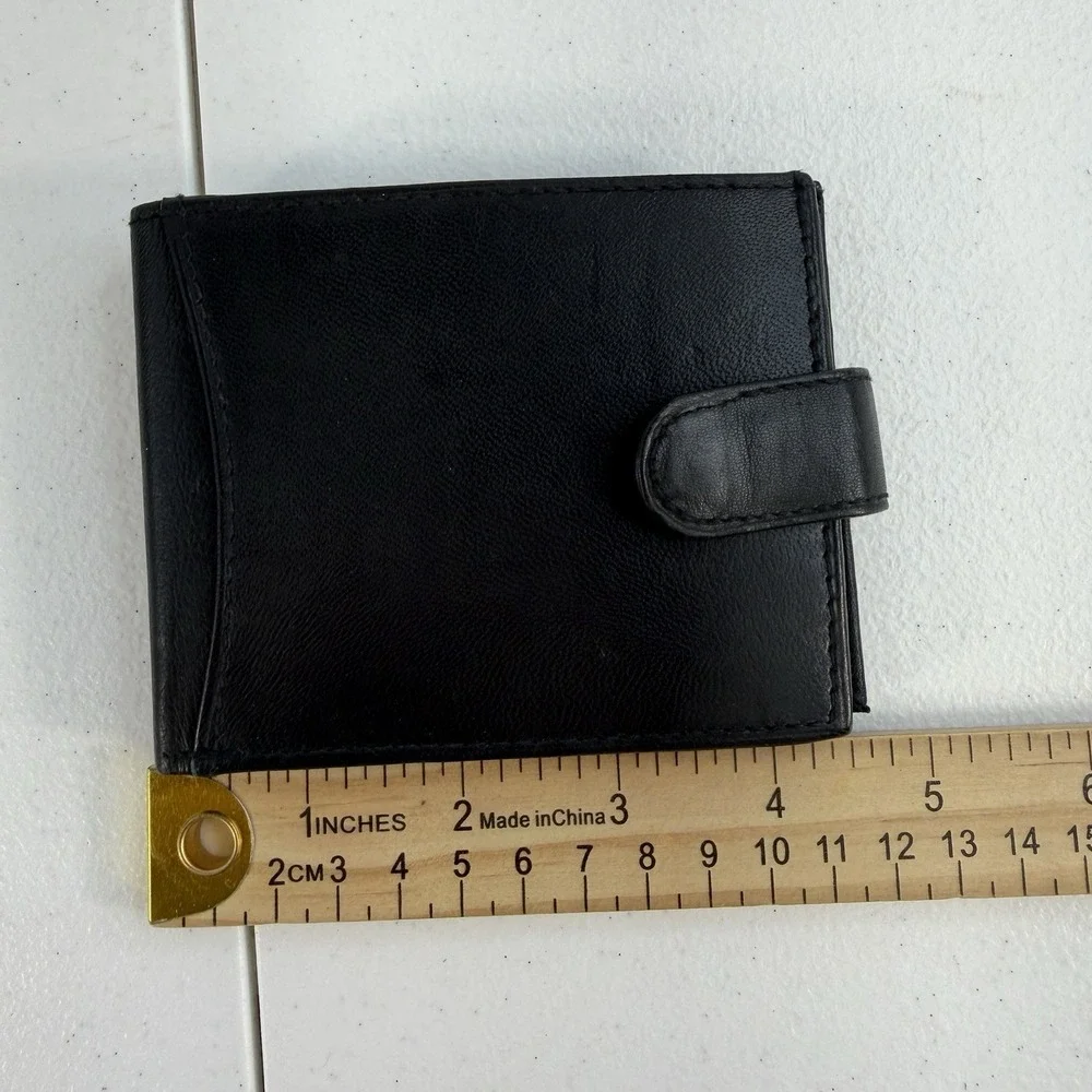 River Ridge Mens Black Genuine Leather Bi-Fold Wallet ID Card Holder Photos NEW‎